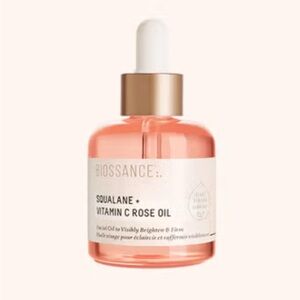 Brand New Biossance Squalane + Vitamin C Rose Oil full size limited edition bag